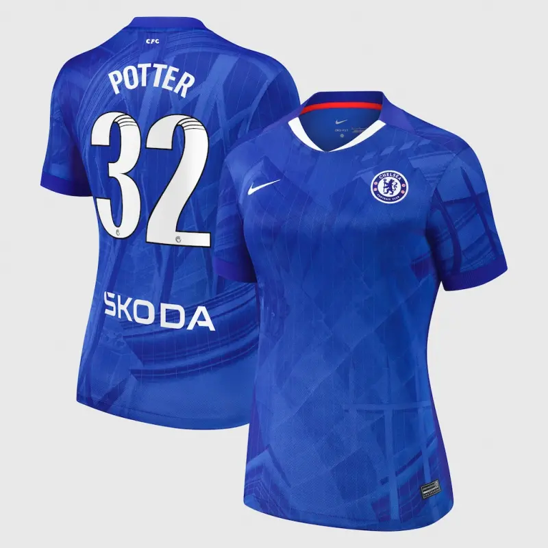 Chelsea chelsea wsl nike heimstadiontrikot 2025-26 – damen mit potter 32-aufdruck Trikot - Exklusive Chelsea Fußballbekleidung