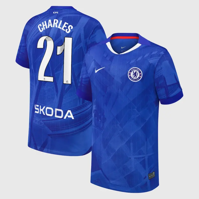 Chelsea chelsea wsl nike heimstadiontrikot 2025-26 – jugendliche mit charles 21-aufdruck Trikot - Exklusive Chelsea Fußballbekleidung