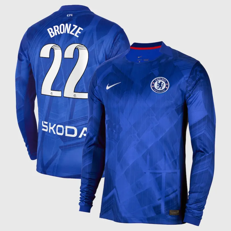 Chelsea chelsea wsl nike heimstadiontrikot 2025-26 – langarm mit bronze 22-aufdruck Trikot - Exklusive Chelsea Fußballbekleidung