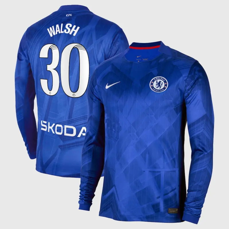 Chelsea chelsea wsl nike heimstadiontrikot 2025-26 – langarm mit walsh 30-aufdruck Trikot - Exklusive Chelsea Fußballbekleidung
