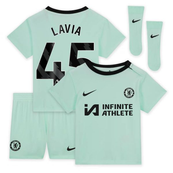 Chelsea chelsea nike drittes stadion-sponsor-trikot 2023-24 – kleinkinder mit lavia 45-aufdruck Trikot - Exklusive Chelsea Fußballbekleidung