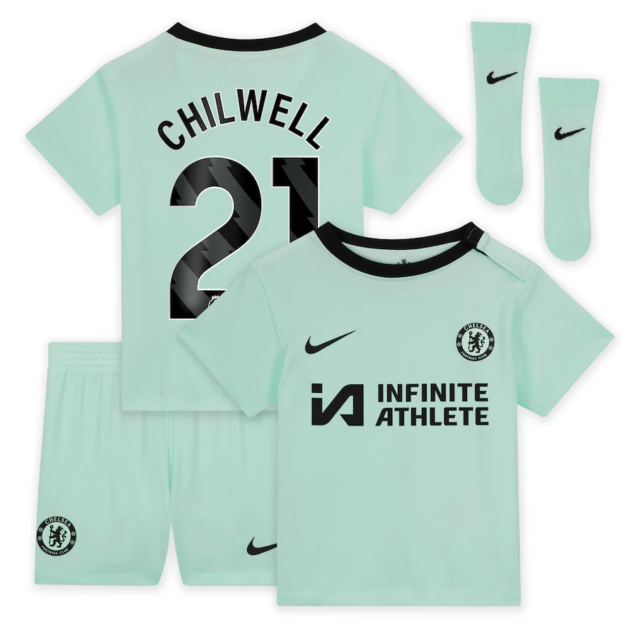 Chelsea chelsea nike third stadium sponsored kit 2023-24 – kleinkinder mit chilwell 21-aufdruck Trikot - Exklusive Chelsea Fußballbekleidung