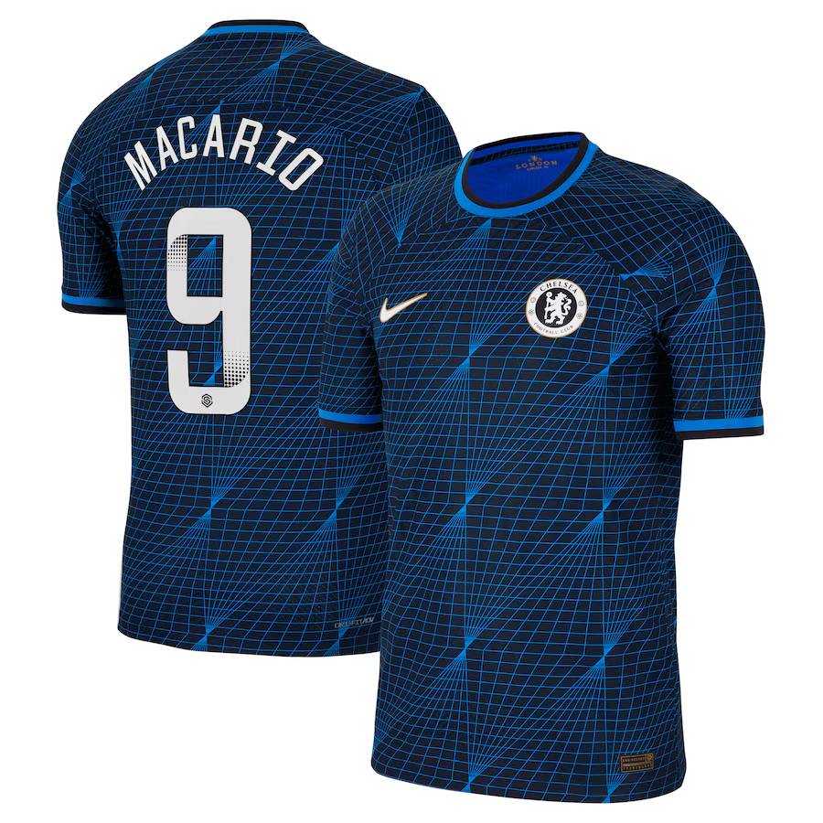Chelsea chelsea wsl nike auswärts-vapor-match-trikot 2023-24 mit macario 9-aufdruck Trikot - Exklusive Chelsea Fußballbekleidung