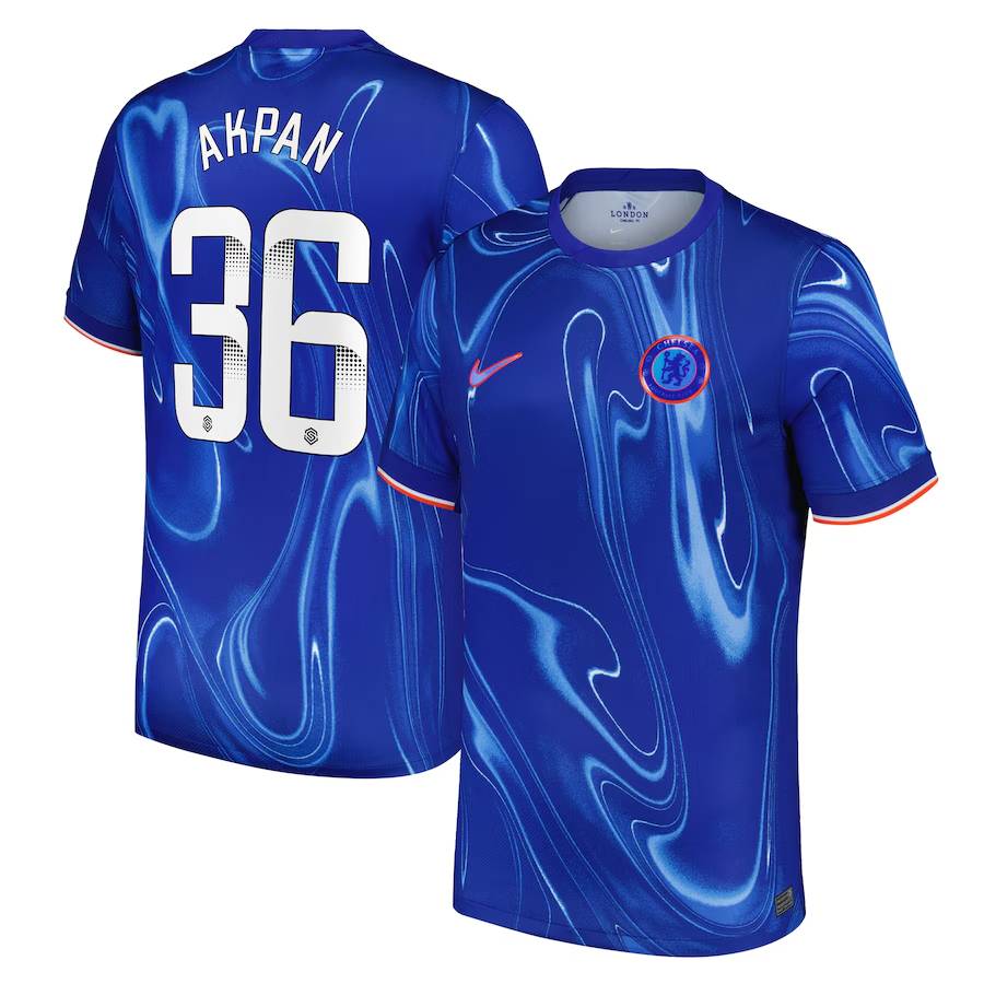 Chelsea chelsea wsl nike heimstadiontrikot 2024-25 mit akpan 36-aufdruck Trikot - Exklusive Chelsea Fußballbekleidung